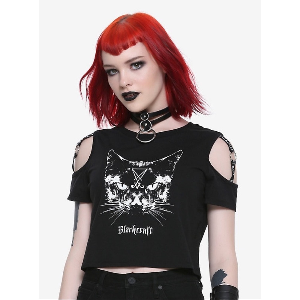 BLACKCRAFT CULT Harness Cold Shoulder Top